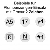 Plombenzangen-Einsatz mit Gravur 2 Zeichen