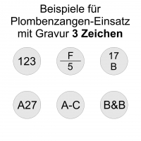 Plombenzangen-Einsatz mit Gravur 3 Zeichen