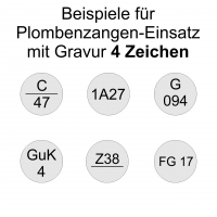 Plombenzangen-Einsatz mit Gravur 4 Zeichen