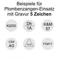 Plombenzangen-Einsatz mit Gravur 5 Zeichen