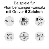 Plombenzangen-Einsatz mit Gravur 6 Zeichen