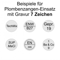 Plombenzangen-Einsatz mit Gravur 7 Zeichen